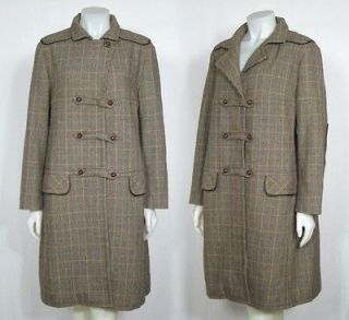 FACONNABLE CLASSIC GLEN PLAID SHERLOCK COAT Elbow patch designed in