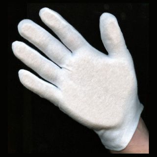 Doz. Pairs Medium Weight White Cotton Gloves Men’s