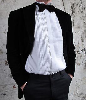 Mens White Tuxedo Black Tie Dinner Tailored Formal Dress Shirt Groom
