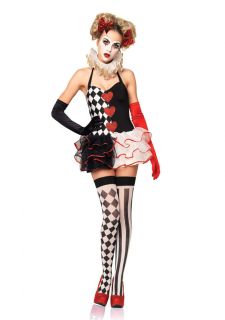 Sexy Sweetheart Harlequin Halter Tutu Dress Outfit Womens Halloween