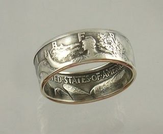 Ring from a real Silver Coin Walking Liberty Size 9 1/2 thru 12 1/2
