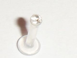 Bioplast™ Push Fit Clear Crystal Labret Tragus Stud