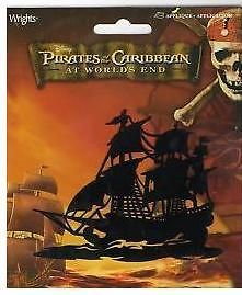 Pirate Ship Silhouette Applique Patch Disney NEW Pirates of the