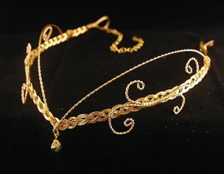 Medieval Renaissance circlet gold crystal ARWEN ELVEN