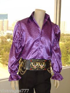 Small) Elvis Purple PAISLEY Puffy Shirt (Tribute Artist Costume