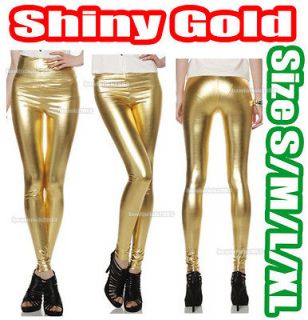 Womens Sexy Faux LEATHER Wet LOOK HIGH WAISTED/Waist JEGGINGS/LEGGINGS