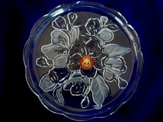 Beautiful WALTHERGLAS Etched Crystal Pressed Glass Serving Plate Made