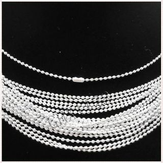 100pc silver plated round ball metal necklace 19