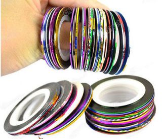 30Pcs Mixed Colors Rolls Striping Tape Line Nail Art Decoration