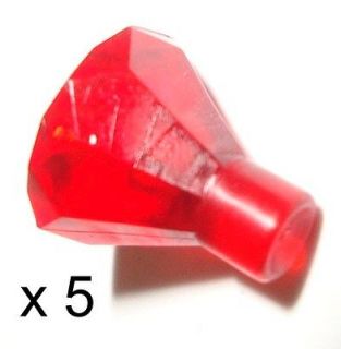 Lego Gems Lot of 5 Red Crystal Jewels   Treasure Rocks Diamond 1x1 NEW