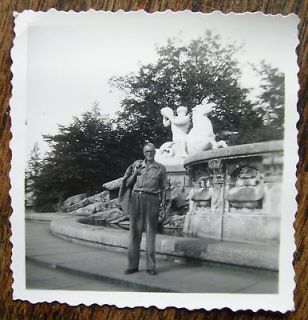 Man Standing in Front of Wittelsbach Fountain (Vintage Photograph