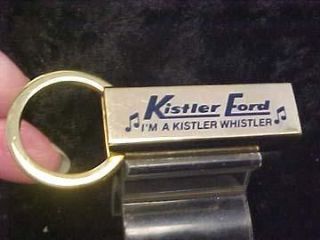 Kistler Ford Toledo Ohio Whistle Key Ring Gold Tone Nice  10461