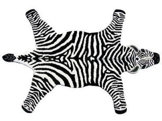 Zebra Wool Skin Rug   3x5
