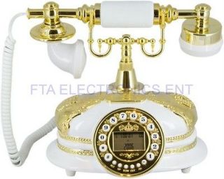 Decorative Antique Gold Telephone with Caller ID phone number display