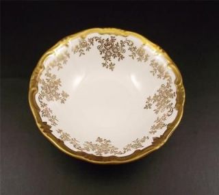 Weimar German Porcelain Dessert Bowl Gold Flowers 14051 (^)