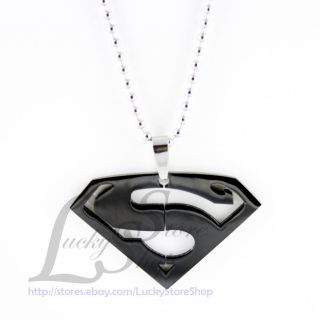 Titanium Anodized Stainless Steel SUPERMAN BADGE Symbol Pendant