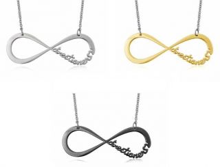 Steel Necklaces Infinite Directioner 3 Color Gold, Black and Silver
