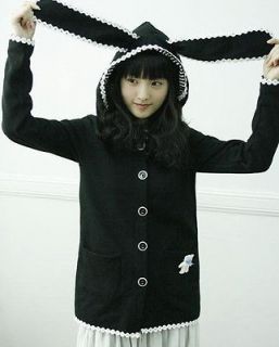 New Cosplay Japanese Emo Bunny Lolita Goth Ear Shirt Top Jacket Hoodie