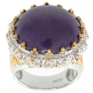 Michael Valitutti Two tone Purple Jade and White Sapphire Ring
