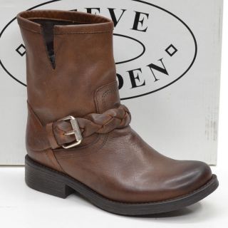 New NIB STEVE MADDEN Flaiir Made in Mexico Brown Harness Buckle Ankle