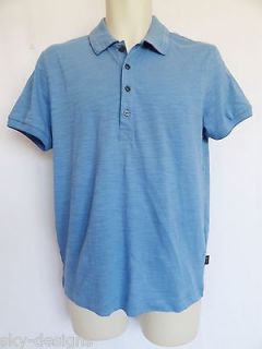 Hugo Boss Blue Polo Golf Shirt Black Label Teatina Reg Fit Mens L $125