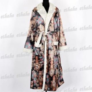 Velvet Kimono Robe Fluffy Bathrobe Nightgown E6CR1I