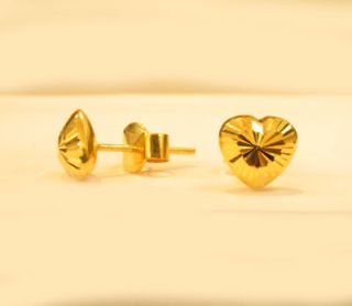 18k gold stud heart earring from Thailand ( L size )