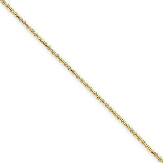14k Gold 1.2mm Solid D/C Machine Made with Lobster Claw Clasp Rope