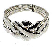 PUZZLE RING 4 Band CLASSIC Sterling Silver