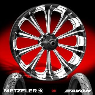Machine Revel Chrome Front Wheel and Tire for 2000 13 Harley Touring