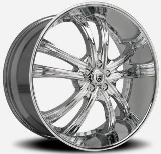 24 inch Staggered Lexani LSS 55 chrome wheel rim 5x135