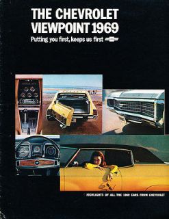 1969 Chevrolet Sales Brochure Catalog Camaro Chevelle SS Nova Corvair
