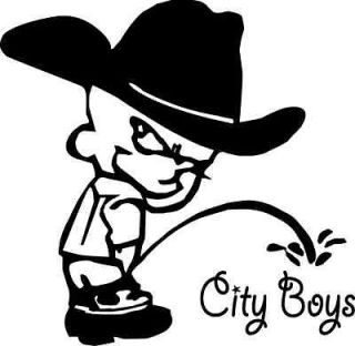NEW Cowboy Calvin Sticker Peeing City Boys Decal For Car Truck Boat