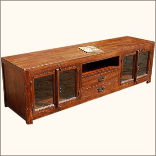 Unique Rosewood Rustic Media Entertainment Center LCD TV Stand Storage