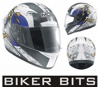 MDS (AGV) M13 RONIN White/Blue Motorcycle/Sco oter Helmet XS S M L XL