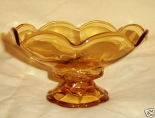 Amber Glass Footed Candle stick Holder Anchor Hocking ?