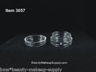 Wholesale 500 3 gram empty cosmetic plastic sample jars w/ clear lids