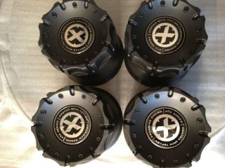 ATX Black Center Caps 4 Wheels Rims 8 lug 8x6 5 Silverado 8x170 Ford