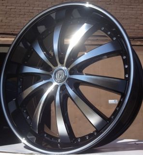 24 INCH WHEELS AND TIRES PW168 BLACK SUBURBAN 2007 2008 2009 2010 2011