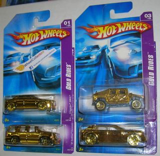 Gold Rides Set of All 4 Cars 2007 Hot Wheels