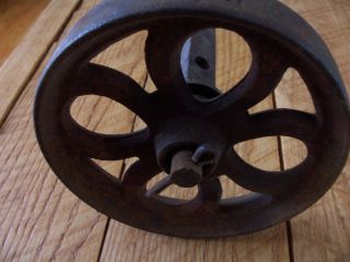 Industrial Cast Iron Wheels 6 with Axle 13 and 1 4 Antique Vintage