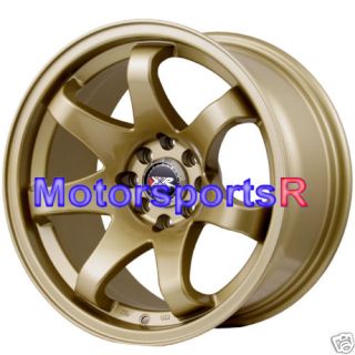 15 15x8 XXR 522 Gold Concave Wheels Rims Stance 4x100 Old School Drift