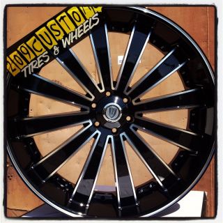 22 inch Versante Rims Wheels Tires VW225 5x115 22x9 5 Black Chrysler