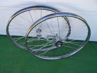 Pair Bike Wheels Knurled Rims 26 x 2 125 Steel New