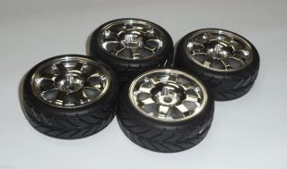 4X Team Associated Factory Tires Rims from TC4 TC3 12mm Hex AE