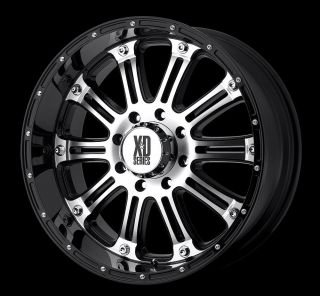 20 inch KMC XD Hoss Black Wheels Rims 5x150 30