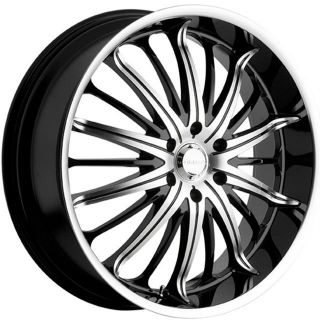 22 inch Akuza Belle Black Wheels Rims 5x4 5 5x114 3 45