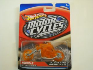 2012 Hot Wheels Motorcycles 1 64 Rodzilla Orange Clear Ghost Riders