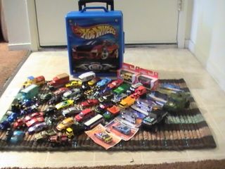 LOT OF 54 Vintage Modern Hot Wheels/Matchbox Cars &ETC. WITH CARRYING