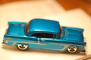 2011 Hot Wheels 55 Chevy Blue from New Chevy 5 Pack Mint Loose
